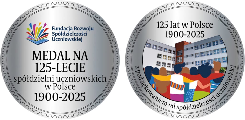Medal na 125-lecie SUw Polsce dla najbardziej zasłużonych dla spółdzielczości uczniowskiej