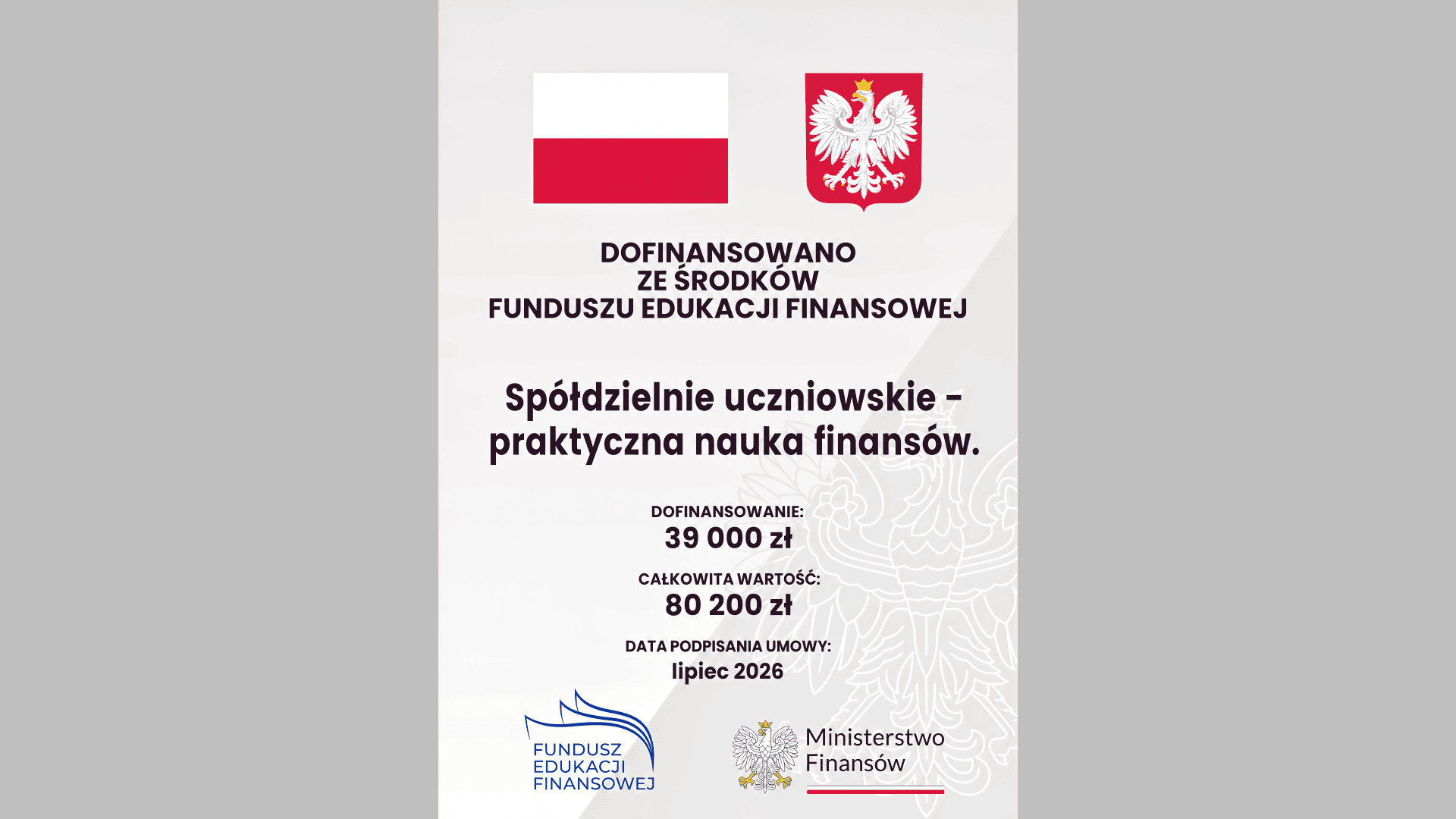 Ministerstwo finansów wspiera spółdzielnie uczniowskie